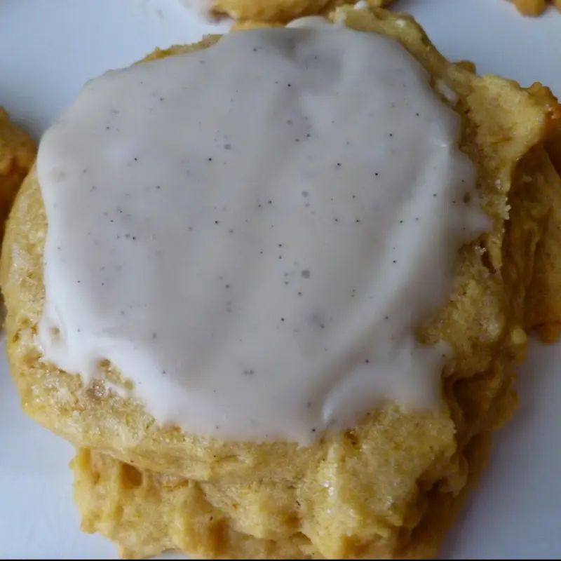 Soft Glazed Pumpkin Sugar Cookies