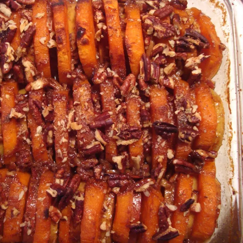 Roasted Sweet Potatoes and Apples with Honey Butter Glaze