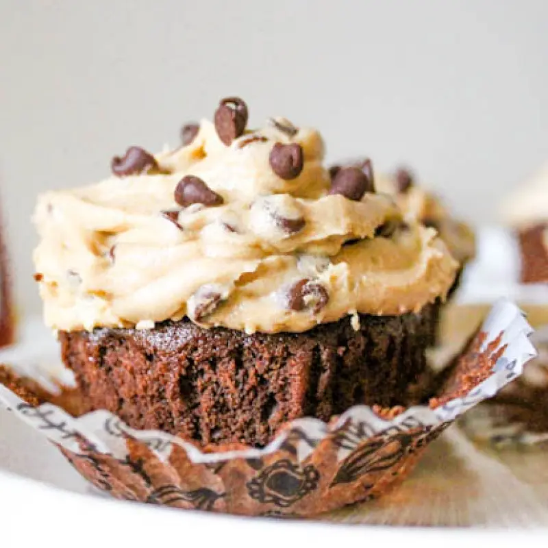Fudge Brownie Cupcakes With Cookie Dough Frosting