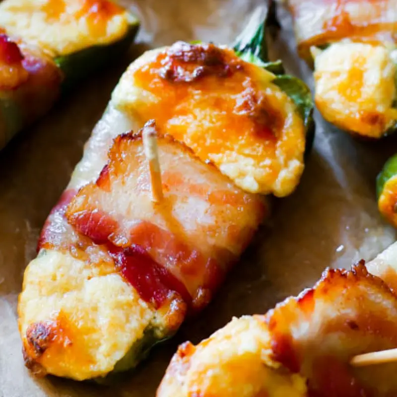 Bacon Wrapped Cheesy Stuffed Jalapenos