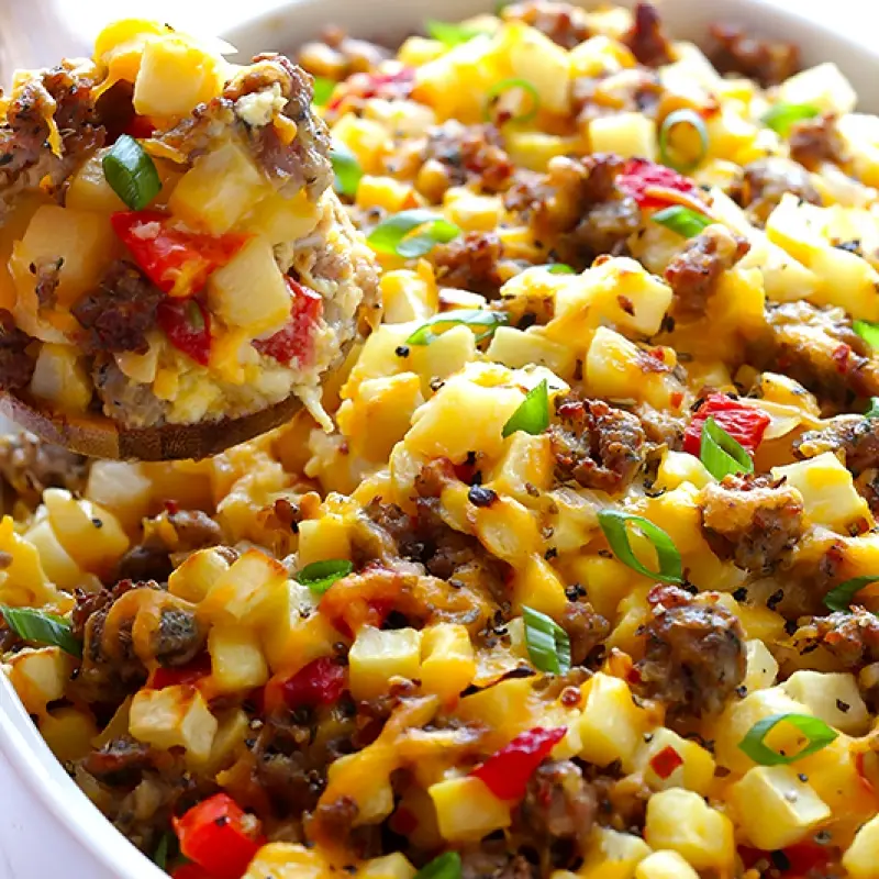Easy Sausage Potato and Egg Casserole