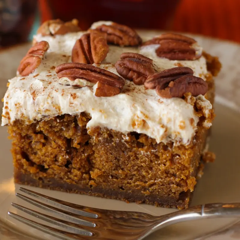 Drunken Pumpkin Gingerbread Snack Cake