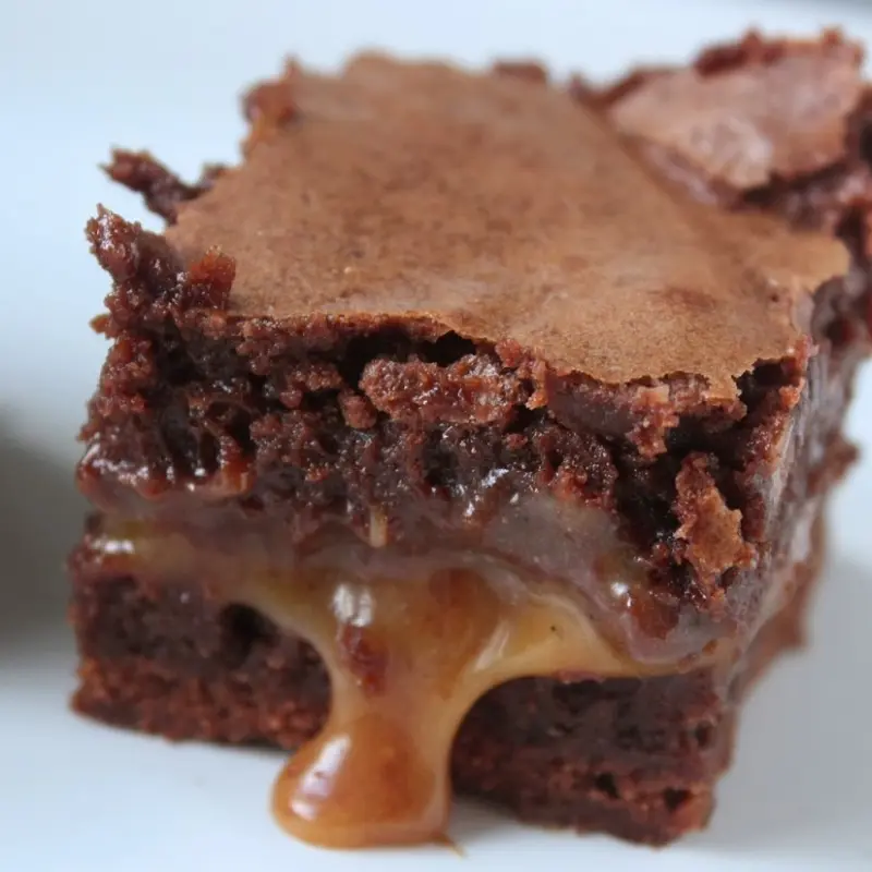 Ooey Salted Caramel Brownies