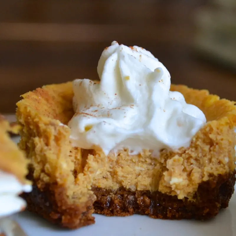 Mini Pumpkin Cheesecakes with Gingersnap Crust