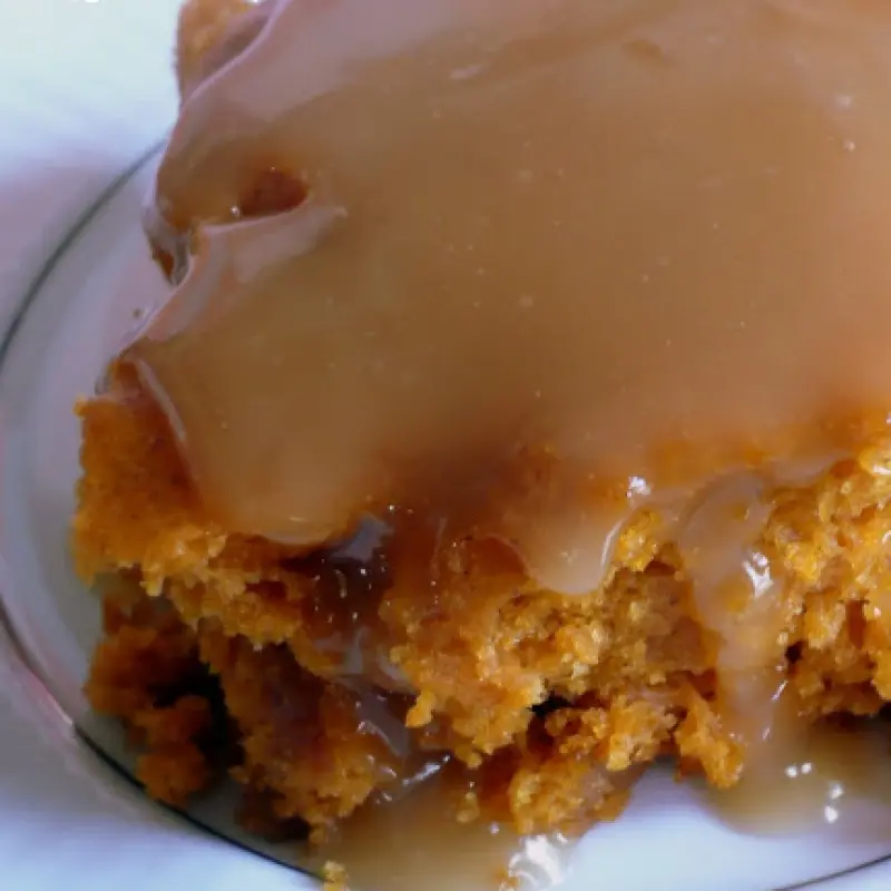 Pumpkin Cake and Caramel Cider Sauce