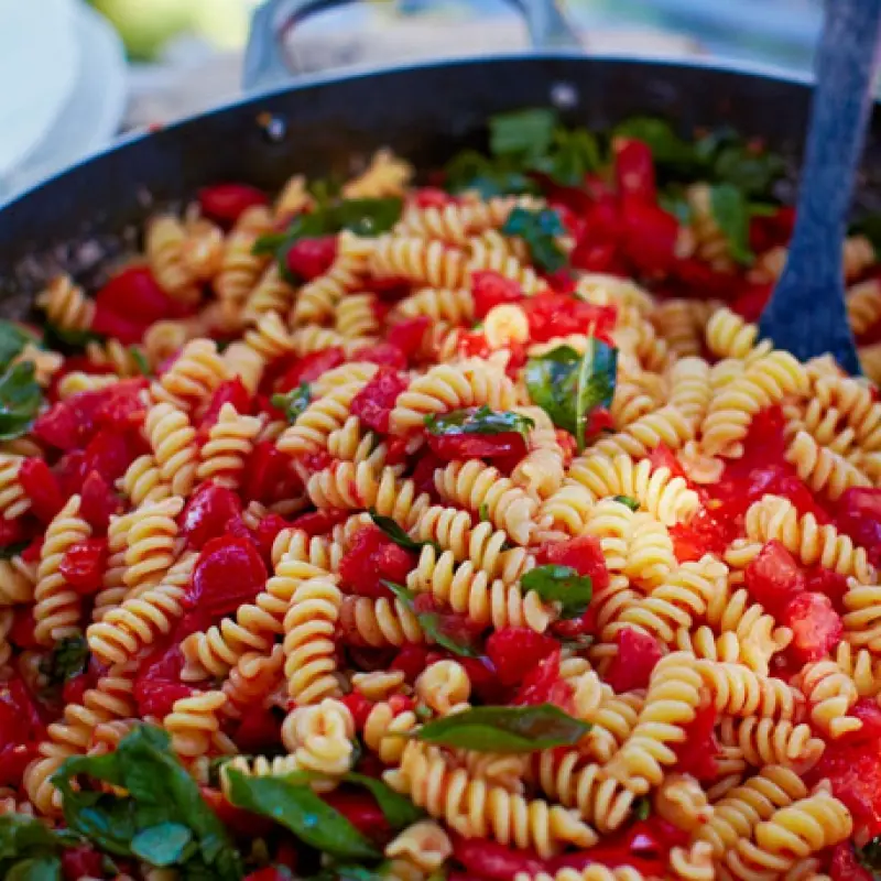 Fusilli with Raw Tomato Sauce