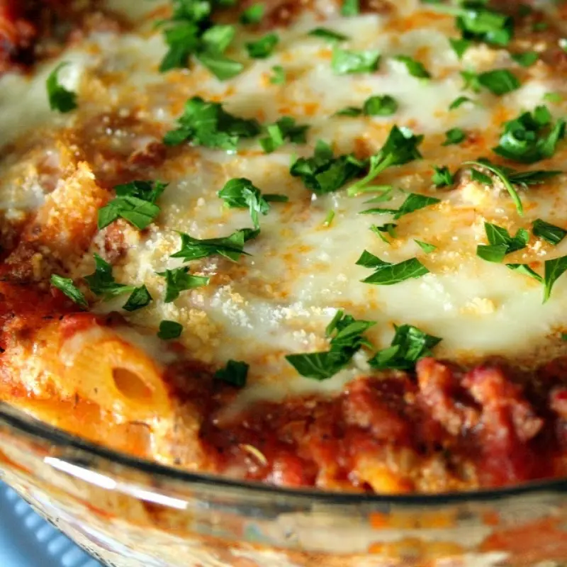 Baked Ziti With Sausage and Beef