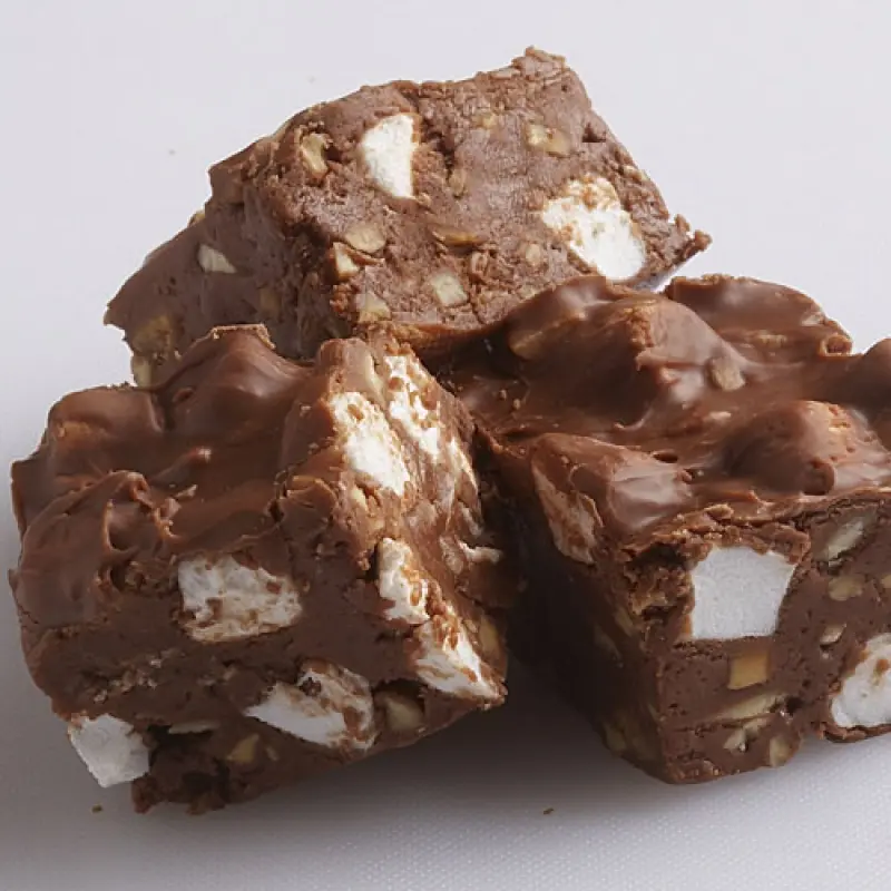 Creamy Chocolate Fudge with Marshmallows and Almonds