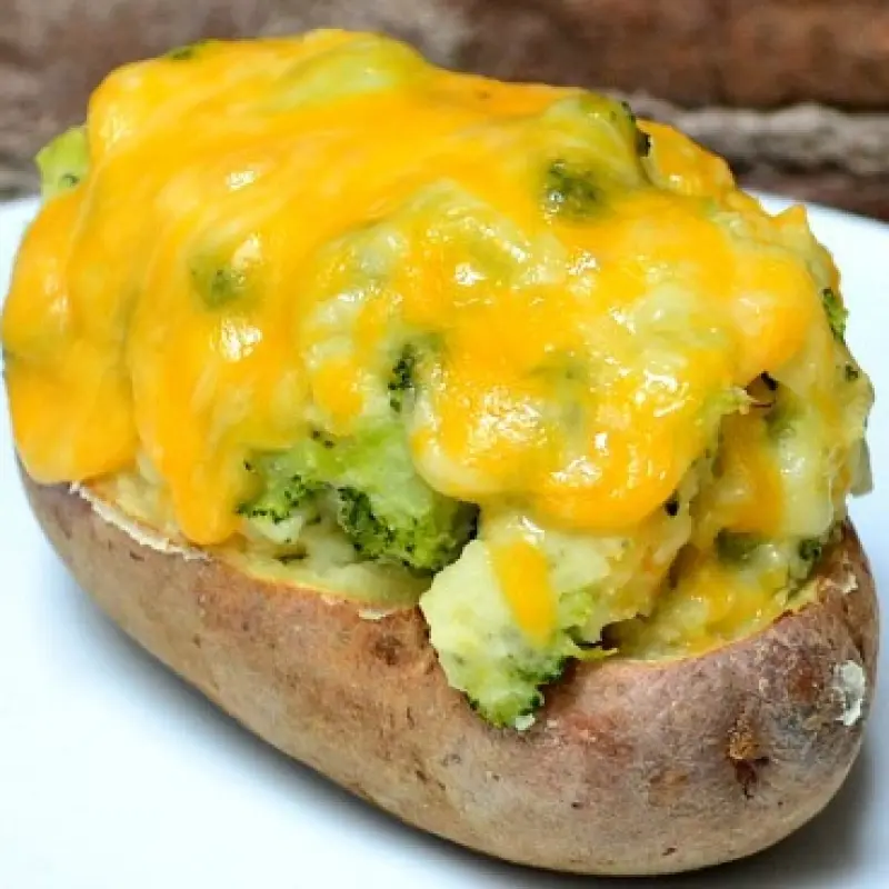 Overstuffed Twice-Baked Potatoes with Broccoli and Cheddar