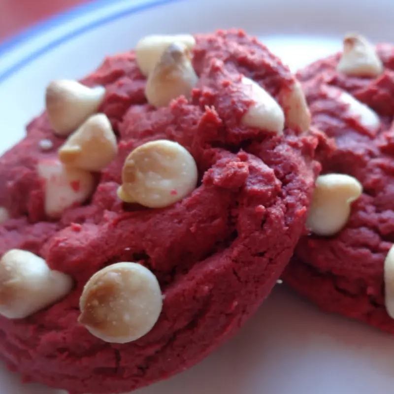 Red Velvet White Chocolate Chip Cookies