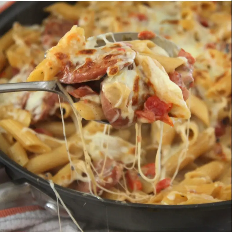 Spicy Pasta and Sausage Skillet