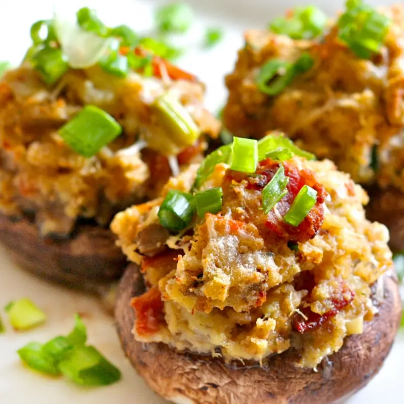 Crab and Bacon Stuffed Mushrooms