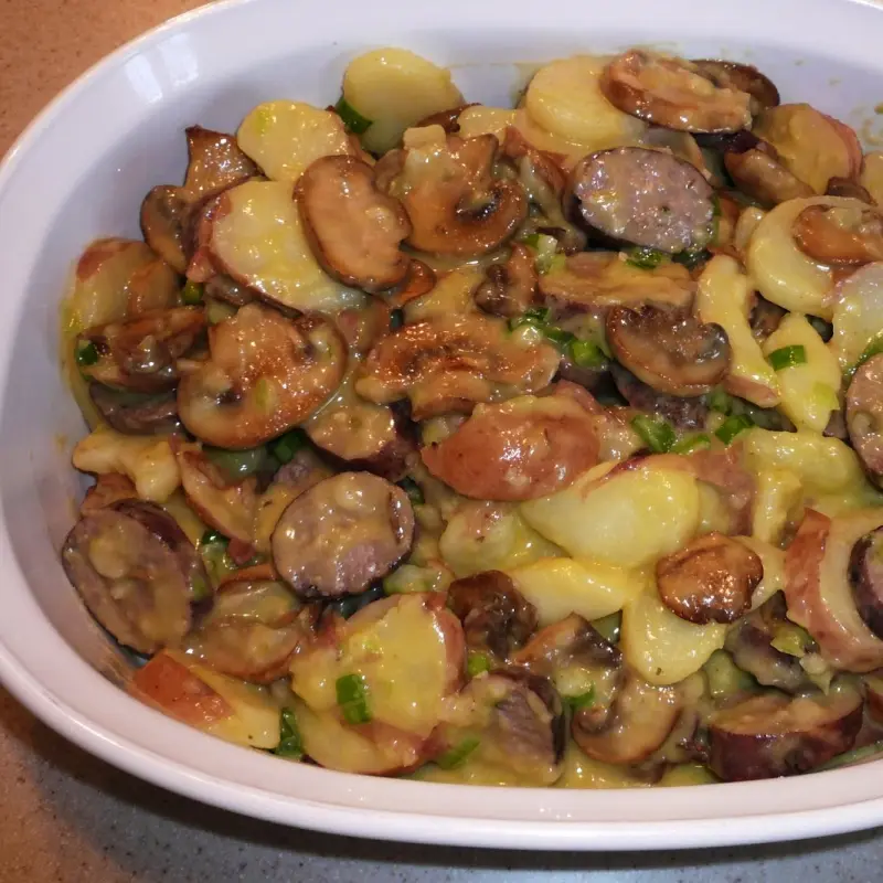 Potato Salad With Sausage and Mushrooms