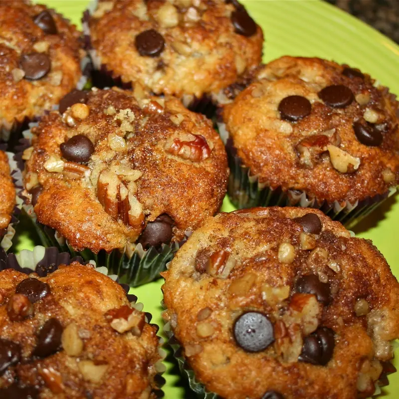 Banana Chocolate Chip Muffins with Cinnamon Streusel