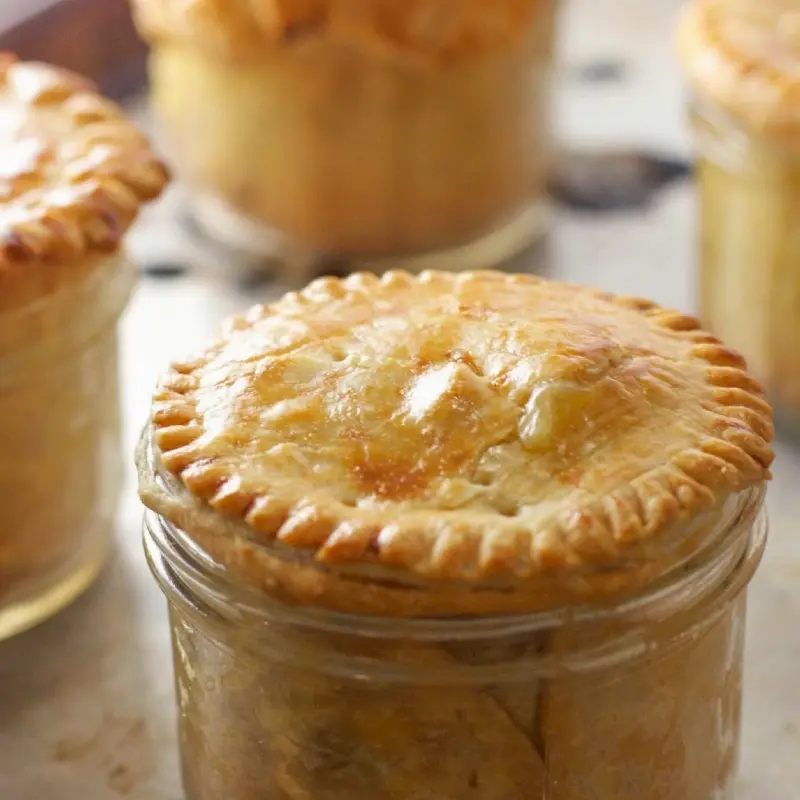 Chicken Pot Pies in Mason Jars