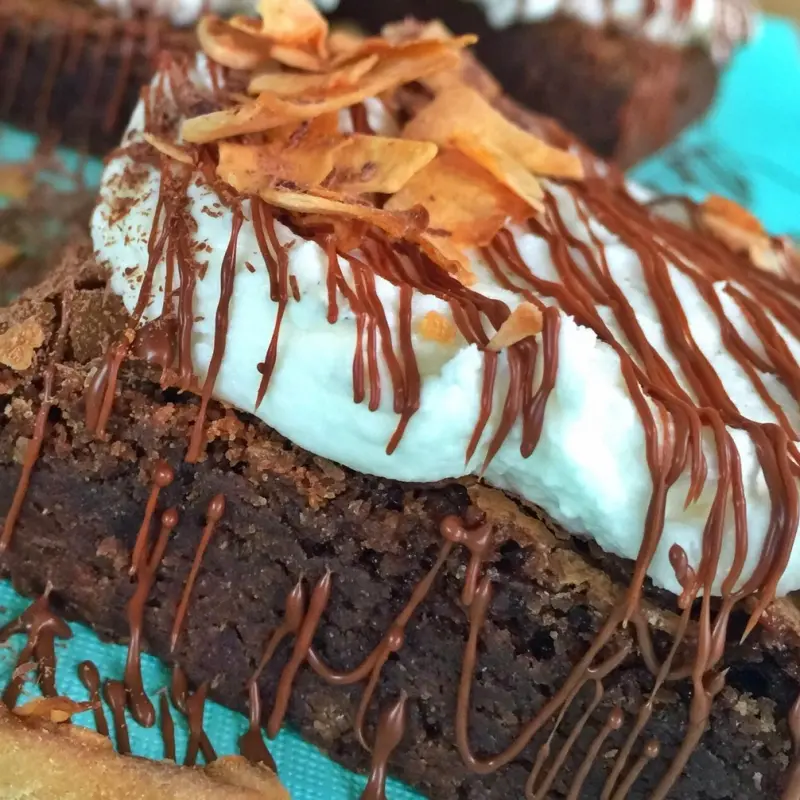 Chewy Fudge Brownies with Sea Salt Vanilla Bean Buttercream