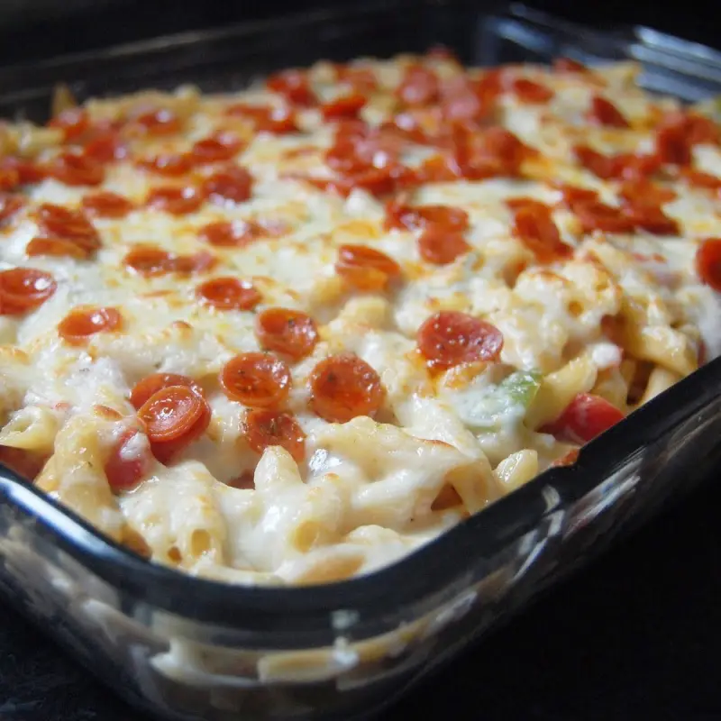 Pizza Macaroni and Cheese Casserole