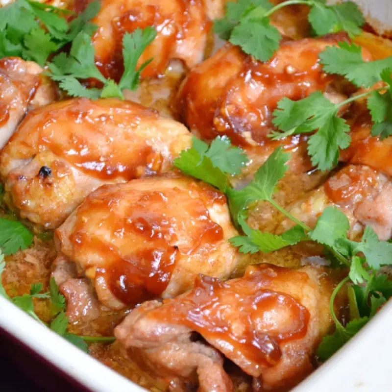 Honey Sriracha Chicken Thighs