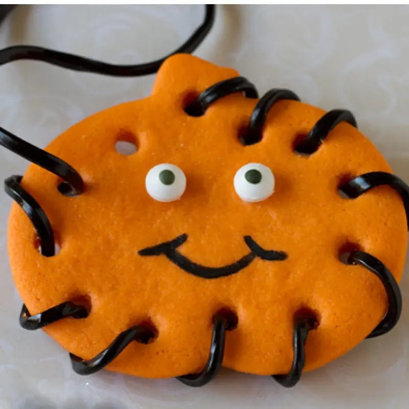 Halloween Lace-Up Pumpkin Cookies