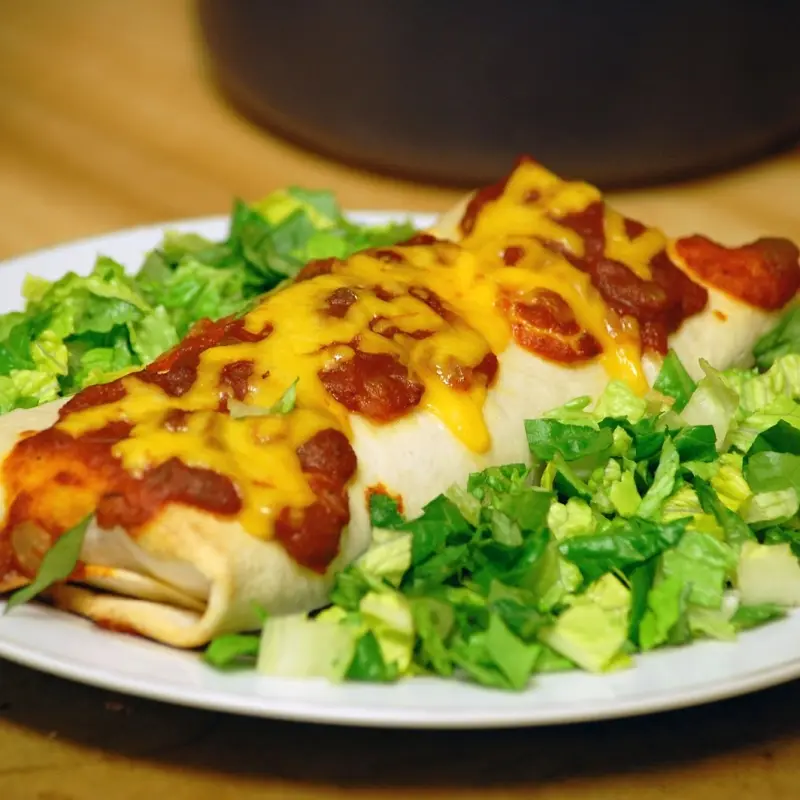 Beef Burritos and Enchilada Sauce