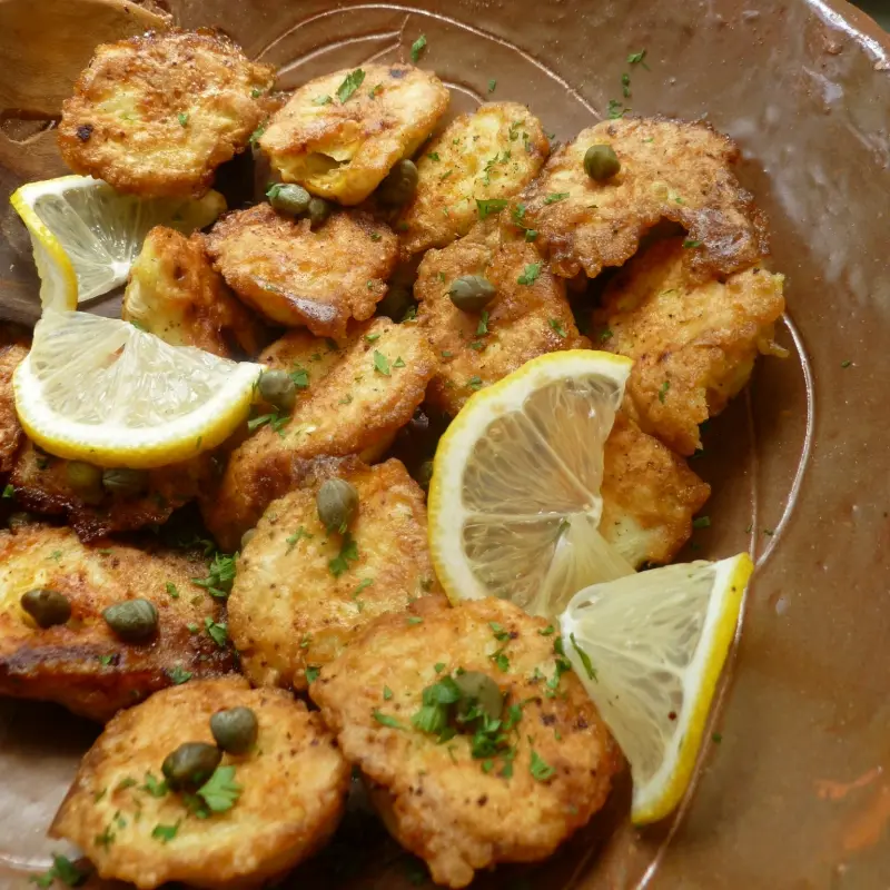 Artichoke Hearts with White Wine Lemon and Capers