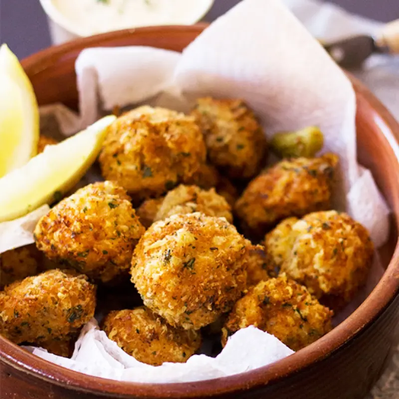 Coconut and Parmesan Crumbed Mushrooms