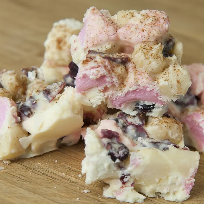 White Chocolate Rocky Road Fudge