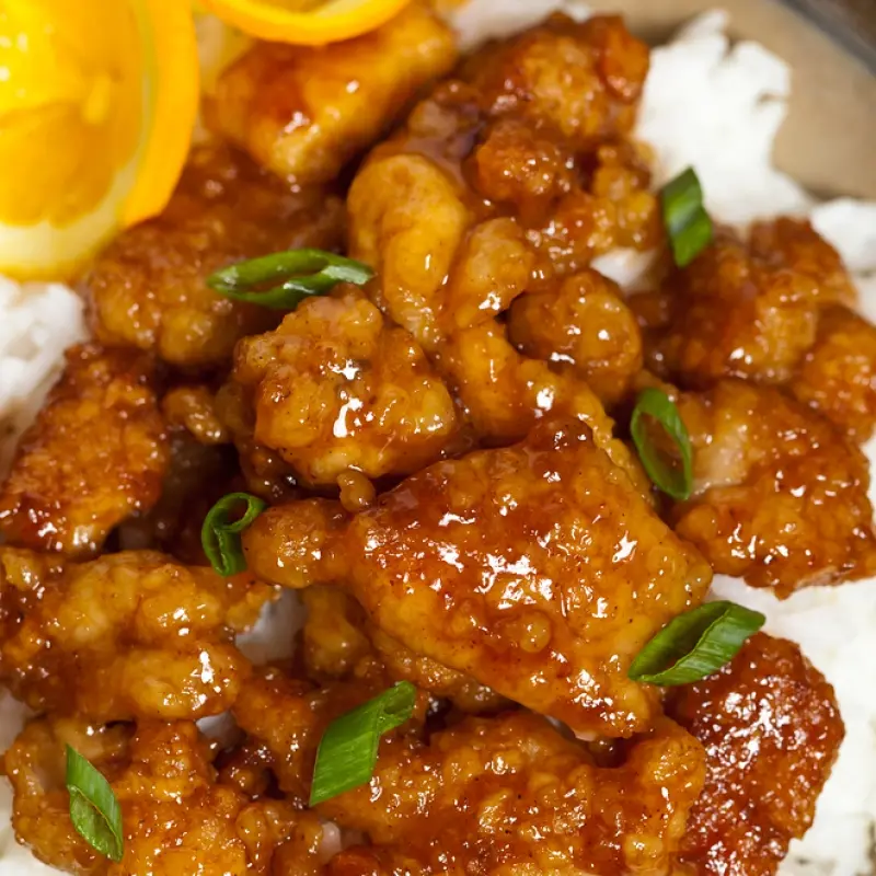 Crispy Orange Chicken Bites and Sauce