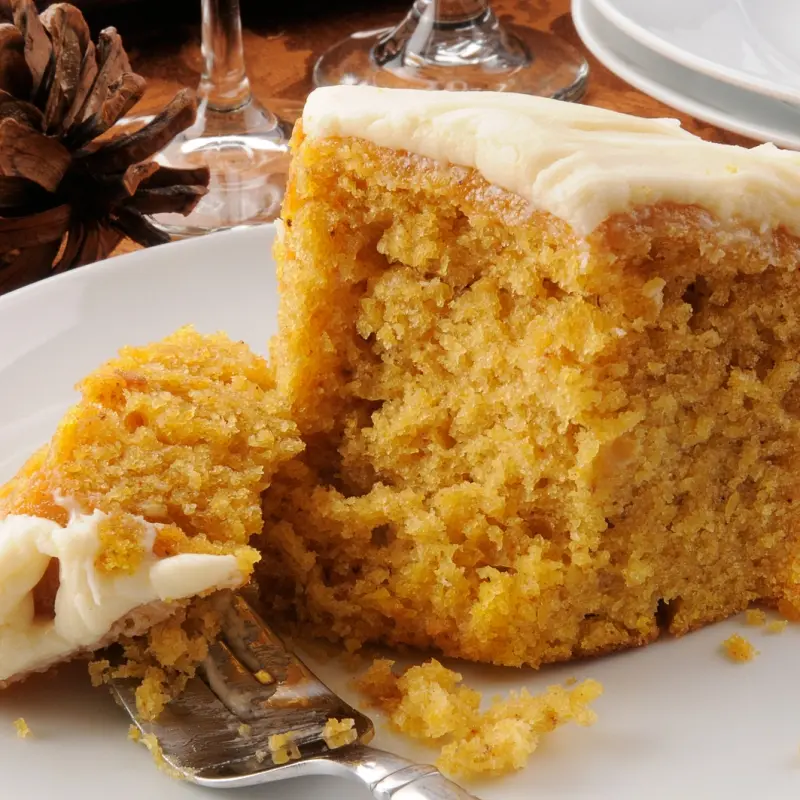 Pumpkin Cake With Maple Syrup Frosting