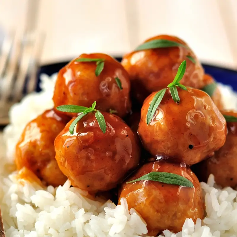 Apple Cider Glazed Meatballs