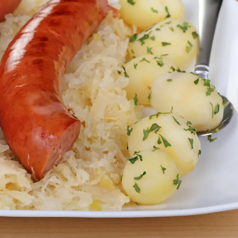 Potatoes Sauerkraut and Sausage