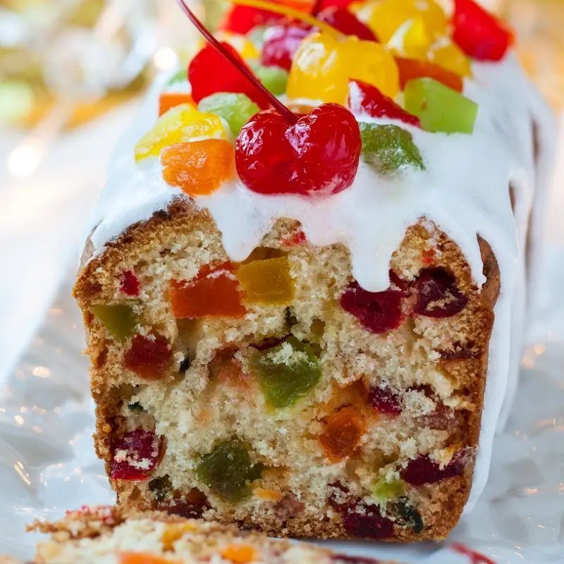 No Wait Fruit Cake With Snow White Glaze
