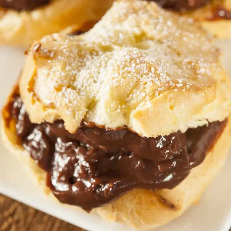 Homemade Cream Puffs With Mocha Filling