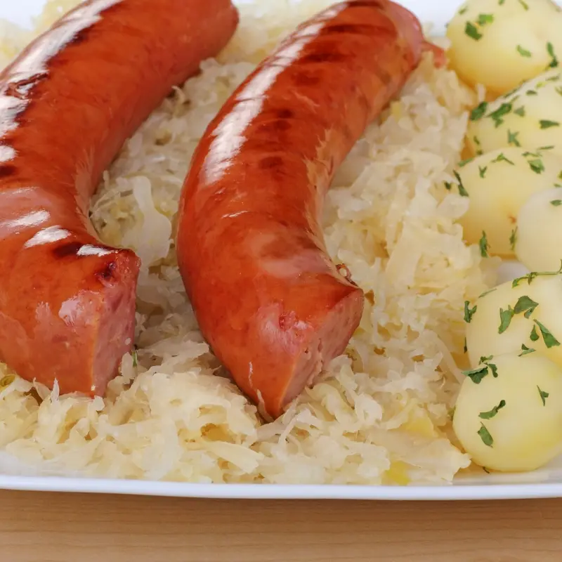 Roasted Sausage Sauerkraut And Potatoes