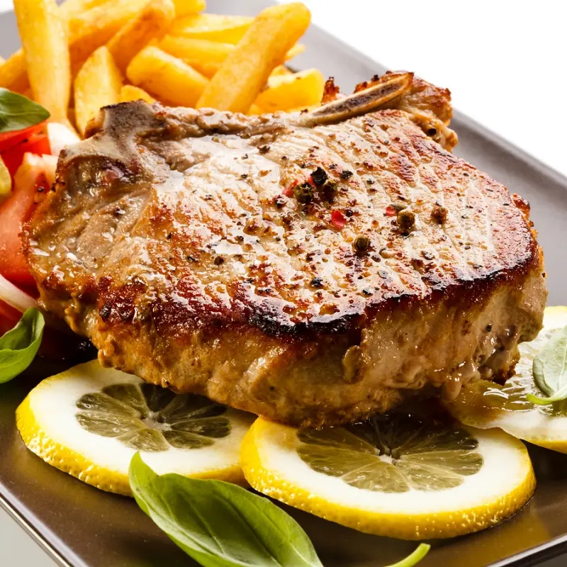 Baked Pork Chops and Fries