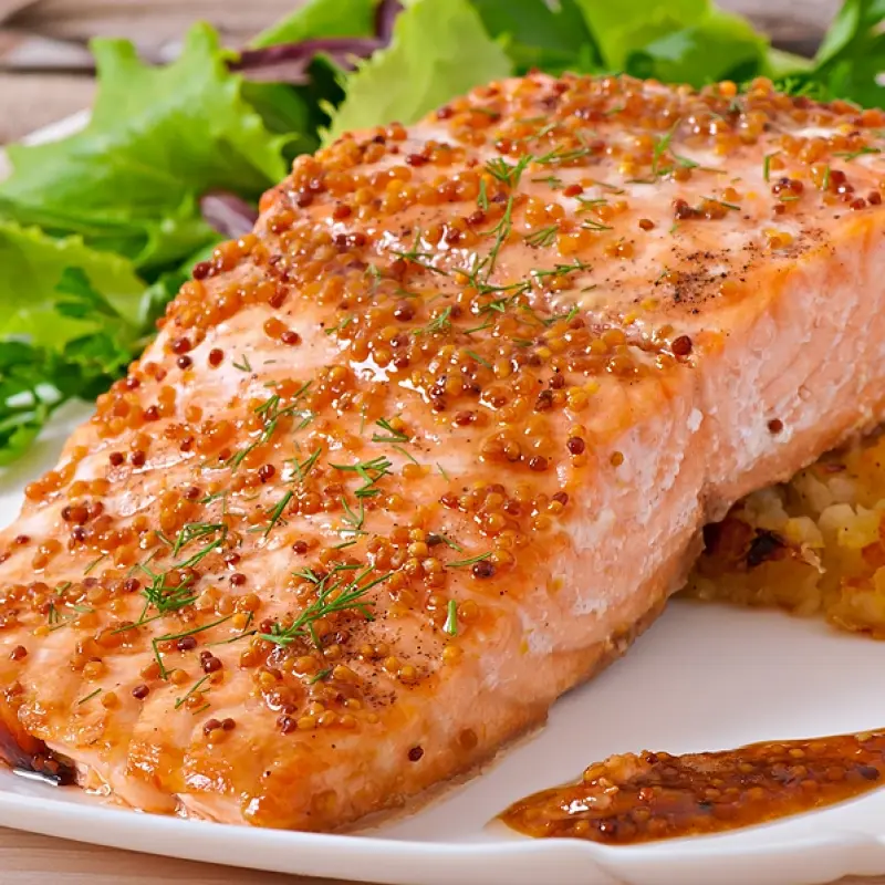 Salmon Glazed With Honey Mustard