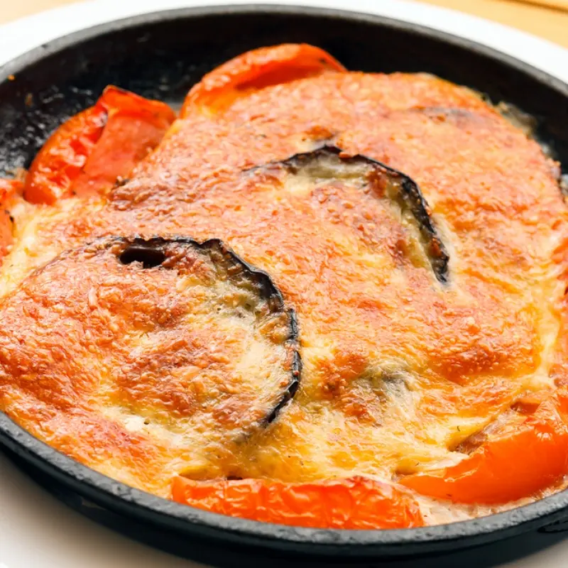 Baked Fresh Tomato And Eggplant