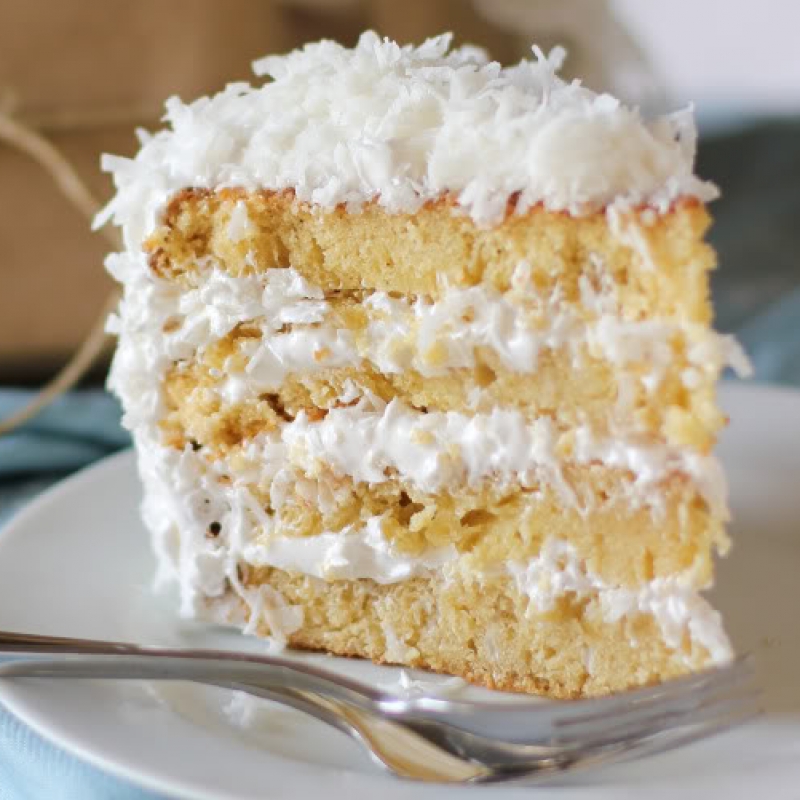 Moist Fluffy Coconut Cake Recipe