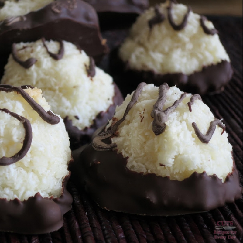 Dark Chocolate Dipped Macaroons Recipe