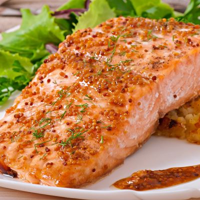 Salmon Glazed With Honey Mustard Recipe